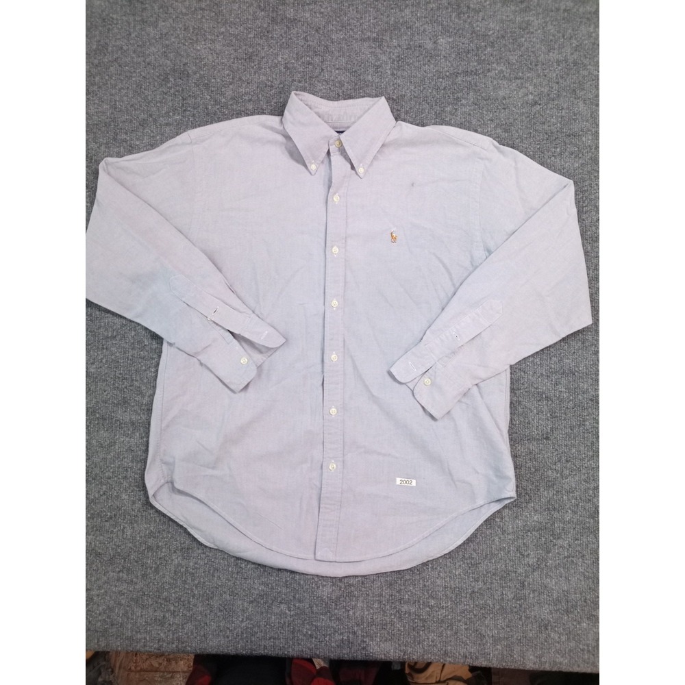 Ralph Lauren Sport Oxford Button Up Shirt Mens Blue Pony Long Sleeve Casual M